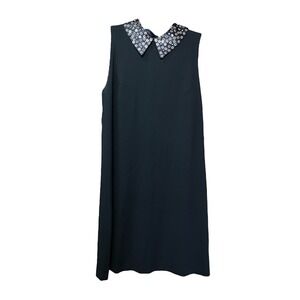 Betsey Johnson Black‎ Lined Sleeveless high Neck Dress